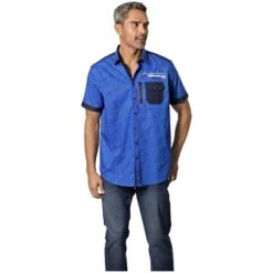 Kurzarmhemd LYSANDER Royal Blau 13 Kurzarmhemd LYSANDER Royal Blau -Warme Kleidung server 1001