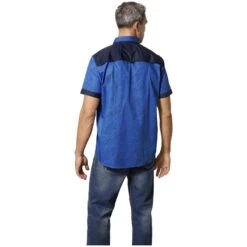 Kurzarmhemd LYSANDER Royal Blau 14 Kurzarmhemd LYSANDER Royal Blau -Warme Kleidung server 1002