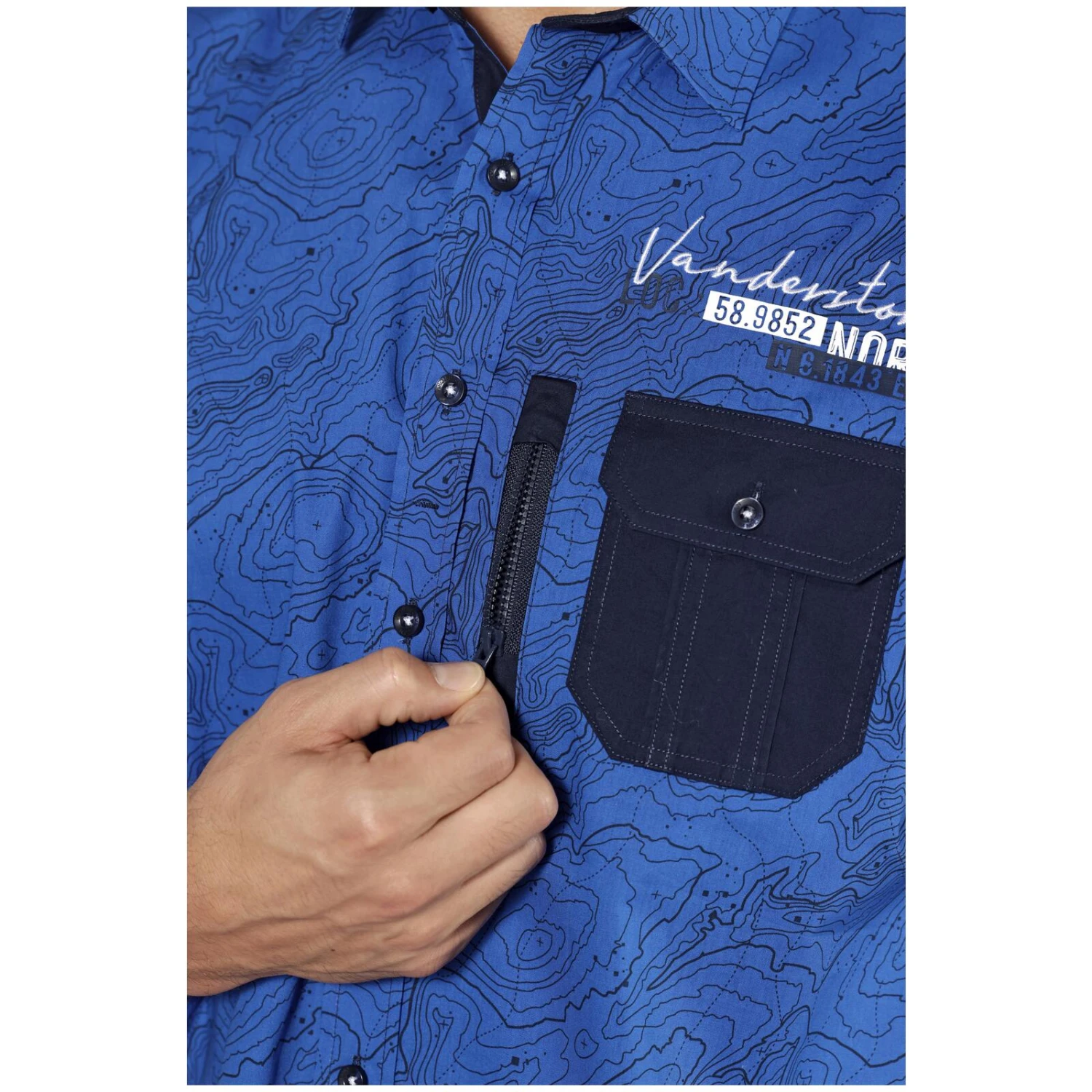 Kurzarmhemd LYSANDER Royal Blau 10 Kurzarmhemd LYSANDER Royal Blau – Bild 8