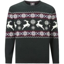 Pullover TORE Grün Gemustert