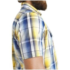 Kurzarmhemd JARLE Blau Gelb Kariert -Warme Kleidung server 1031