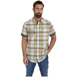 Kurzarmhemd MAART Grün Kariert -Warme Kleidung server 1055