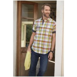 Kurzarmhemd MAART Grün Kariert -Warme Kleidung server 1062