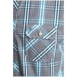 Kurzarmhemd GERBURG Grau Grün Kariert -Warme Kleidung server 1066