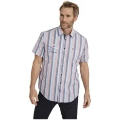 Kurzarmhemd EIBO Blau Gestreift -Warme Kleidung server 1068