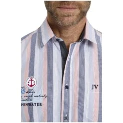 Kurzarmhemd EIBO Blau Gestreift -Warme Kleidung server 1073