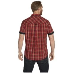 Kurzarmhemd EMYLS Rot Kariert -Warme Kleidung server 1089
