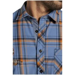 Hemd IVERSEN Hellblau Kariert -Warme Kleidung server 1107