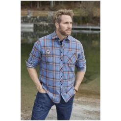 Hemd IVERSEN Hellblau Kariert -Warme Kleidung server 1112