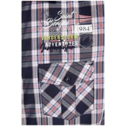 Kurzarmhemd ARNELF Dunkelblau Kariert -Warme Kleidung server 1118