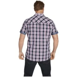 Kurzarmhemd ARNELF Dunkelblau Kariert -Warme Kleidung server 1120