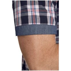 Kurzarmhemd ARNELF Dunkelblau Kariert -Warme Kleidung server 1121