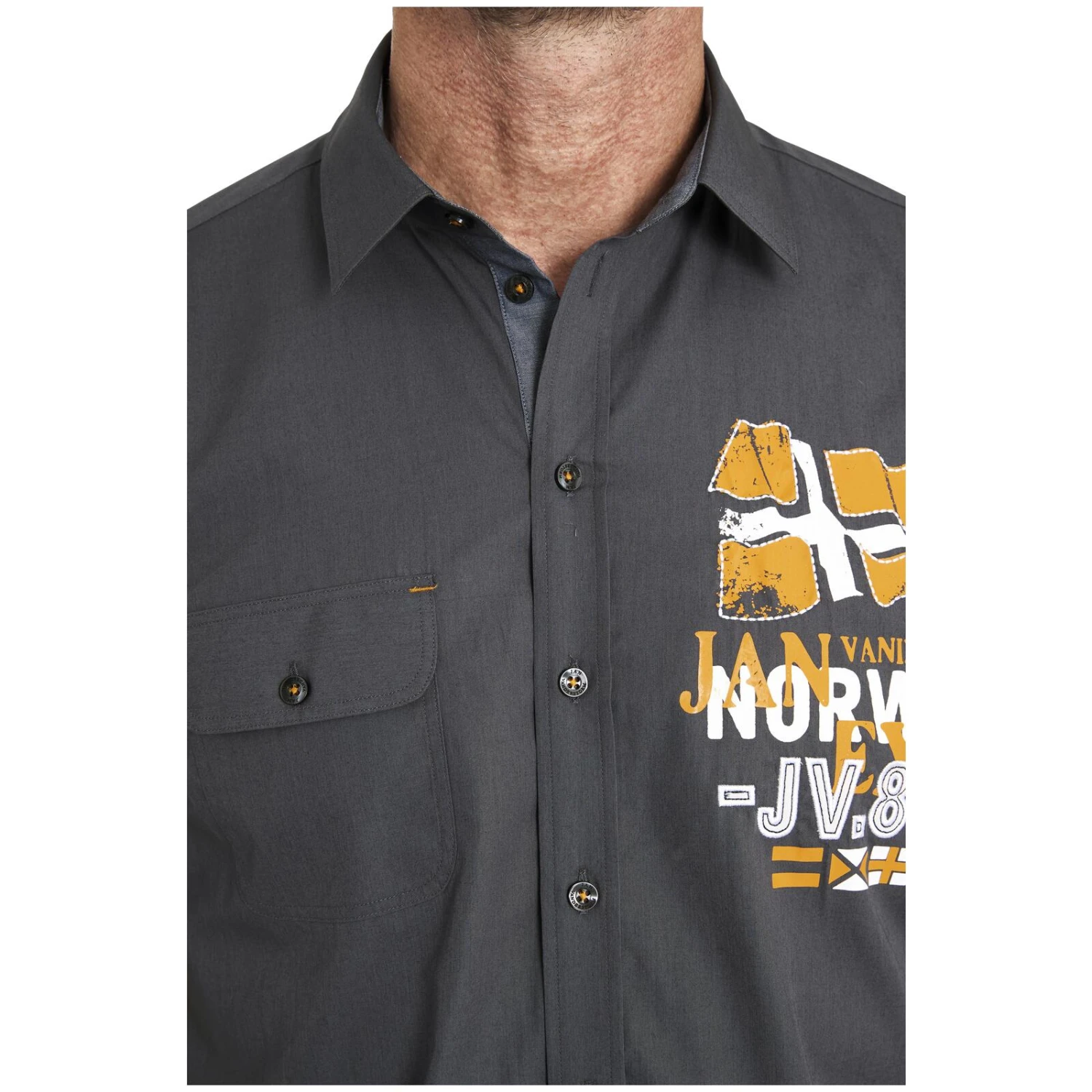 Kurzarmhemd ALGER Dunkelgrau 8 Kurzarmhemd ALGER Dunkelgrau – Bild 6