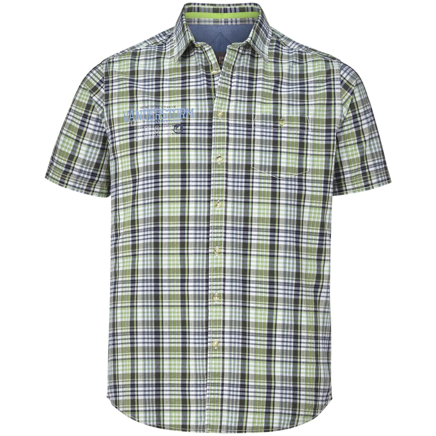 Kurzarmhemd BANDULF Hellgrün Kariert 3 Kurzarmhemd BANDULF Hellgrün Kariert