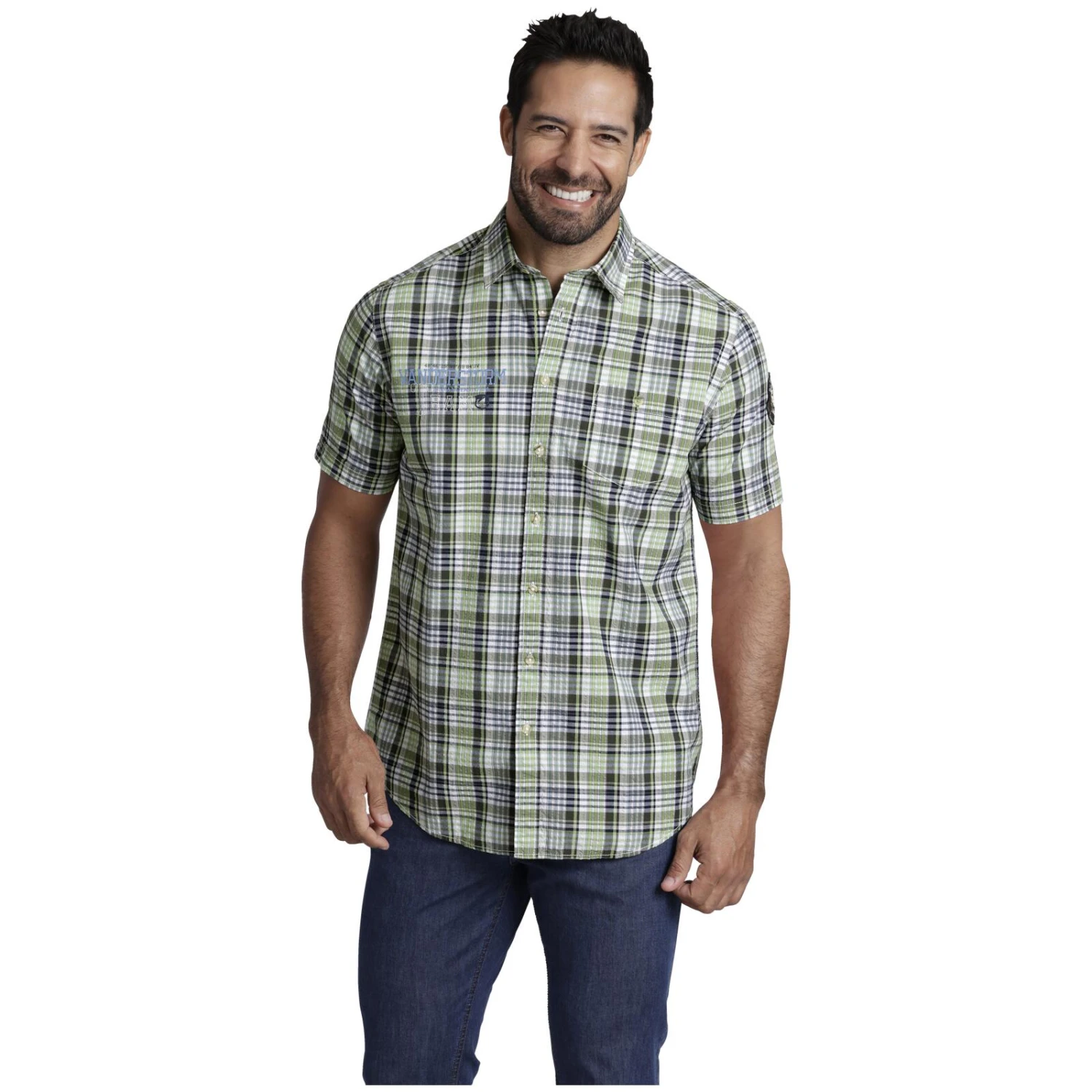 Kurzarmhemd BANDULF Hellgrün Kariert 4 Kurzarmhemd BANDULF Hellgrün Kariert – Bild 2