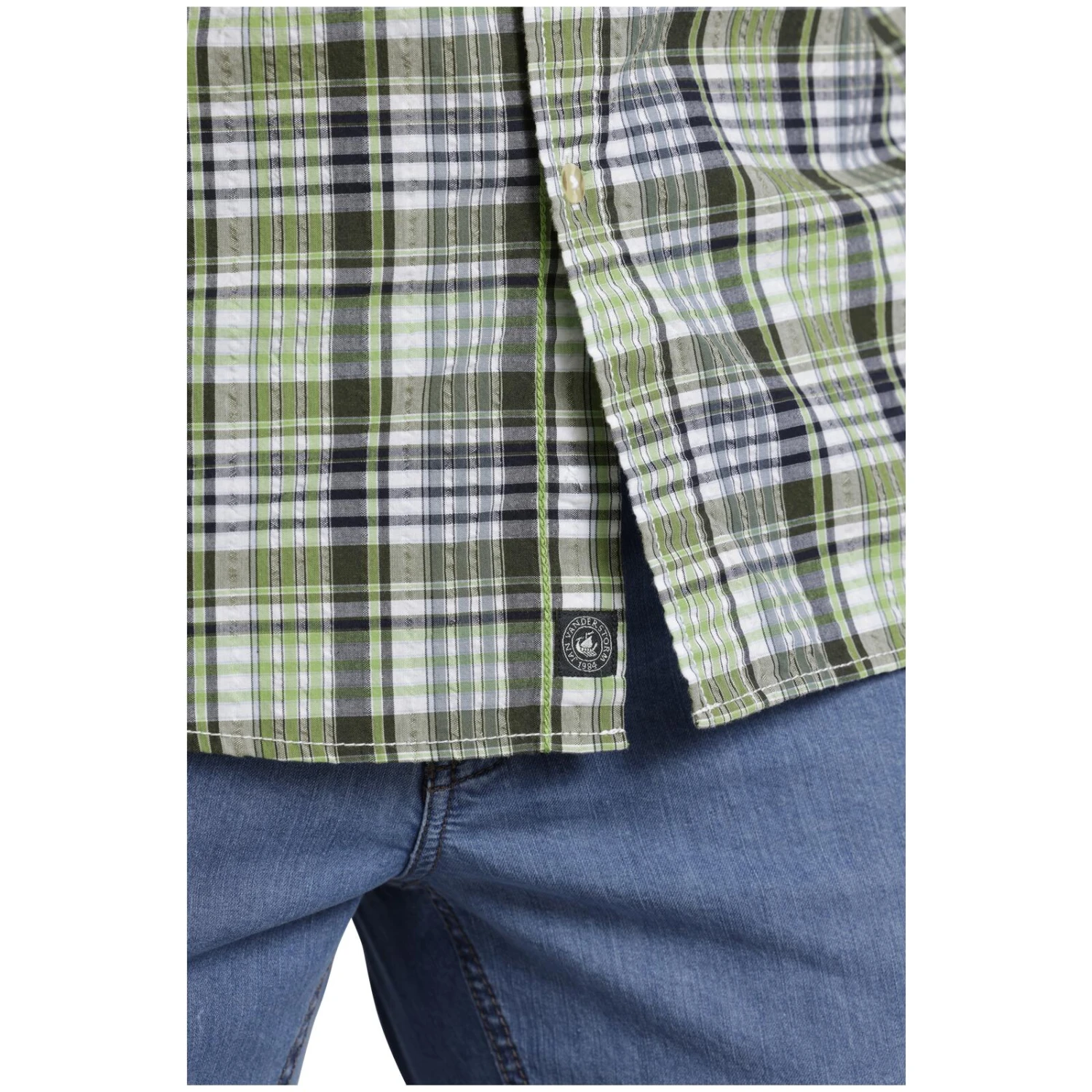 Kurzarmhemd BANDULF Hellgrün Kariert 7 Kurzarmhemd BANDULF Hellgrün Kariert – Bild 5