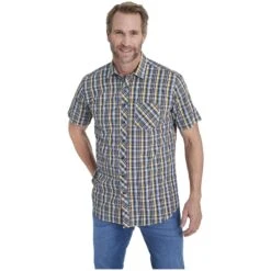 Kurzarmhemd GILLIS Blau Kariert 10 Kurzarmhemd GILLIS Blau Kariert -Warme Kleidung server 1216