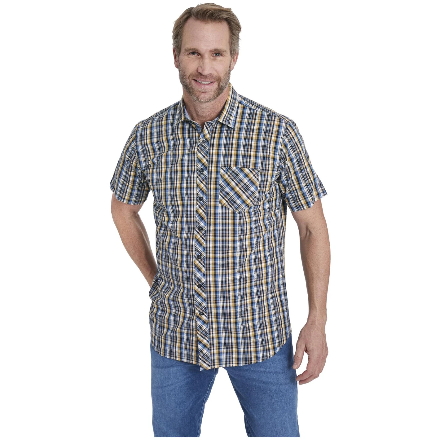 Kurzarmhemd GILLIS Blau Kariert 4 Kurzarmhemd GILLIS Blau Kariert – Bild 2