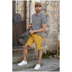 Kurzarmhemd GILLIS Blau Kariert 14 Kurzarmhemd GILLIS Blau Kariert -Warme Kleidung server 1220