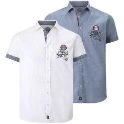 Doppelpack Hemd SVERKER Weiß Blau