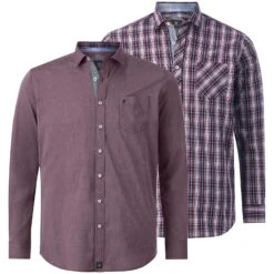 Doppelpack Hemd JULIAN Rot Kariert