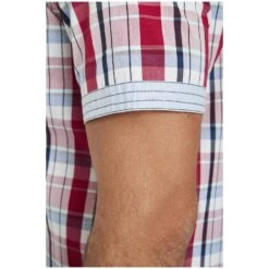 Kurzarmhemd WENTZEL Rot Kariert -Warme Kleidung server 1326