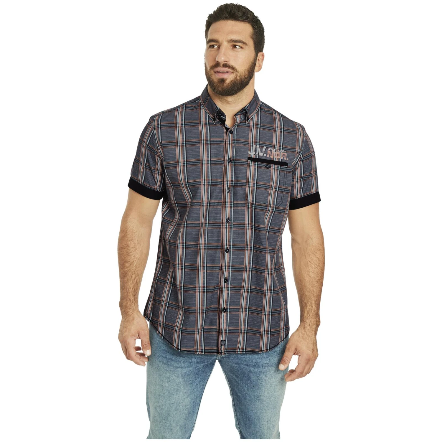 Kurzarmhemd ZESAR Dunkelgrau Kariert 4 Kurzarmhemd ZESAR Dunkelgrau Kariert – Bild 2