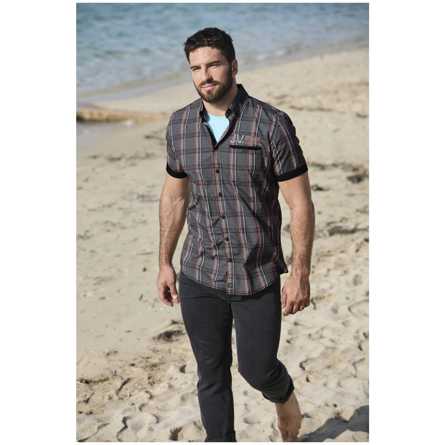 Kurzarmhemd ZESAR Dunkelgrau Kariert 11 Kurzarmhemd ZESAR Dunkelgrau Kariert – Bild 9