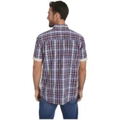 Kurzarmhemd ENEVOLD Lila Kariert -Warme Kleidung server 1419