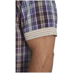 Kurzarmhemd ENEVOLD Lila Kariert -Warme Kleidung server 1422