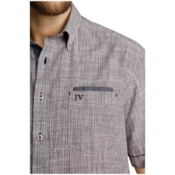 Kurzarmhemd MILOS Dunkelrot Gestreift -Warme Kleidung server 1437