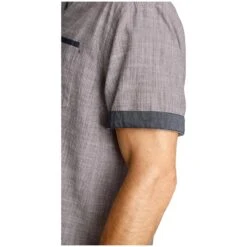 Kurzarmhemd MILOS Dunkelrot Gestreift -Warme Kleidung server 1439