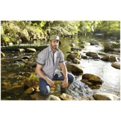 Kurzarmhemd MILOS Dunkelrot Gestreift -Warme Kleidung server 1441