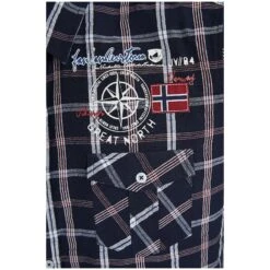 Kurzarmhemd BERTY Dunkelblau Kariert -Warme Kleidung server 1488