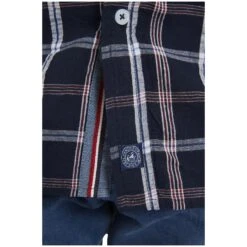 Kurzarmhemd BERTY Dunkelblau Kariert -Warme Kleidung server 1492