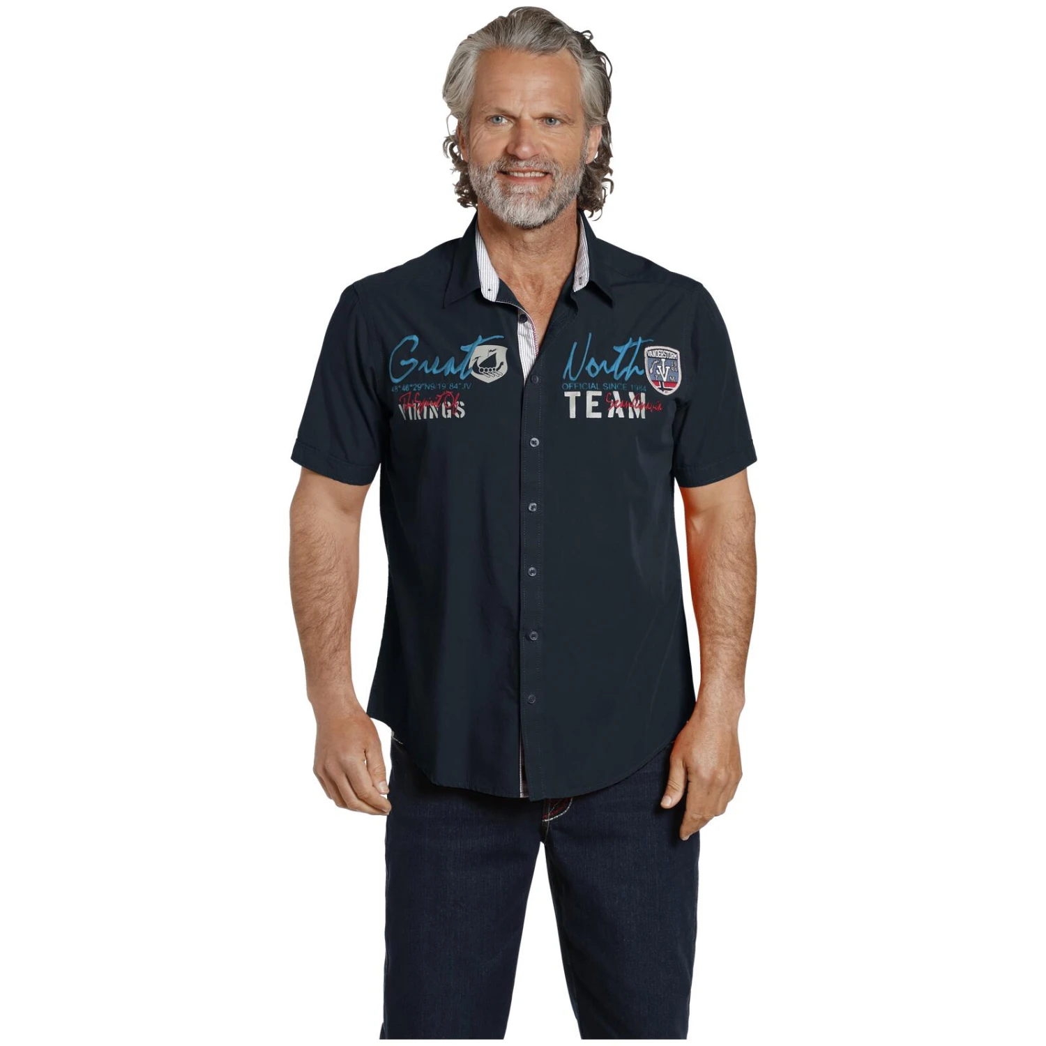 Kurzarmhemd FREYDIS Dunkelblau 4 Kurzarmhemd FREYDIS Dunkelblau – Bild 2