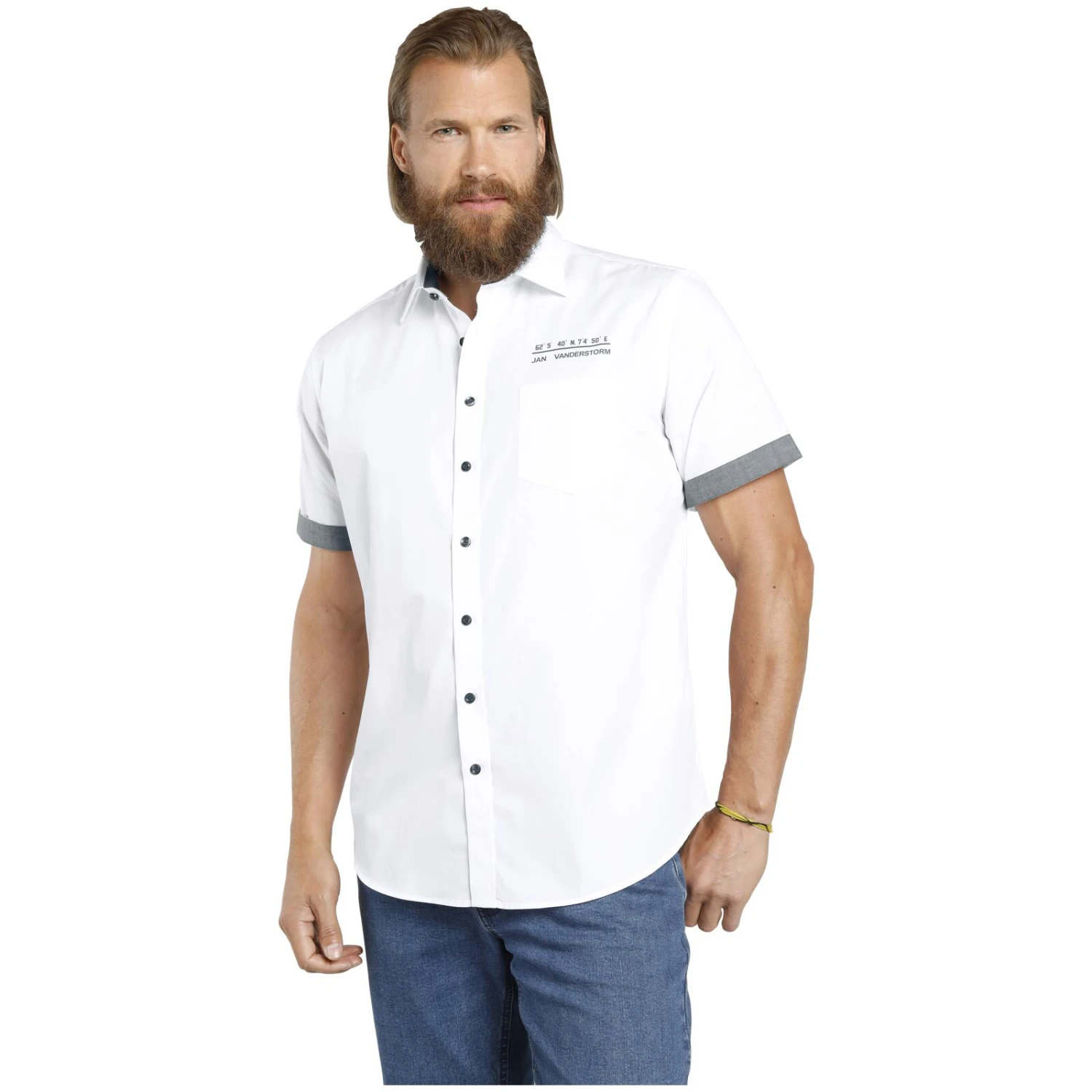 Doppelpack Hemd EVIN Weiß Grau 3 Doppelpack Hemd EVIN Weiß Grau – Bild 2