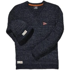 Pullover Mit Mütze RONAI Dunkelblau Melange -Warme Kleidung server 178