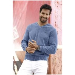 Pullover KEIMO Blau Melange -Warme Kleidung server 191