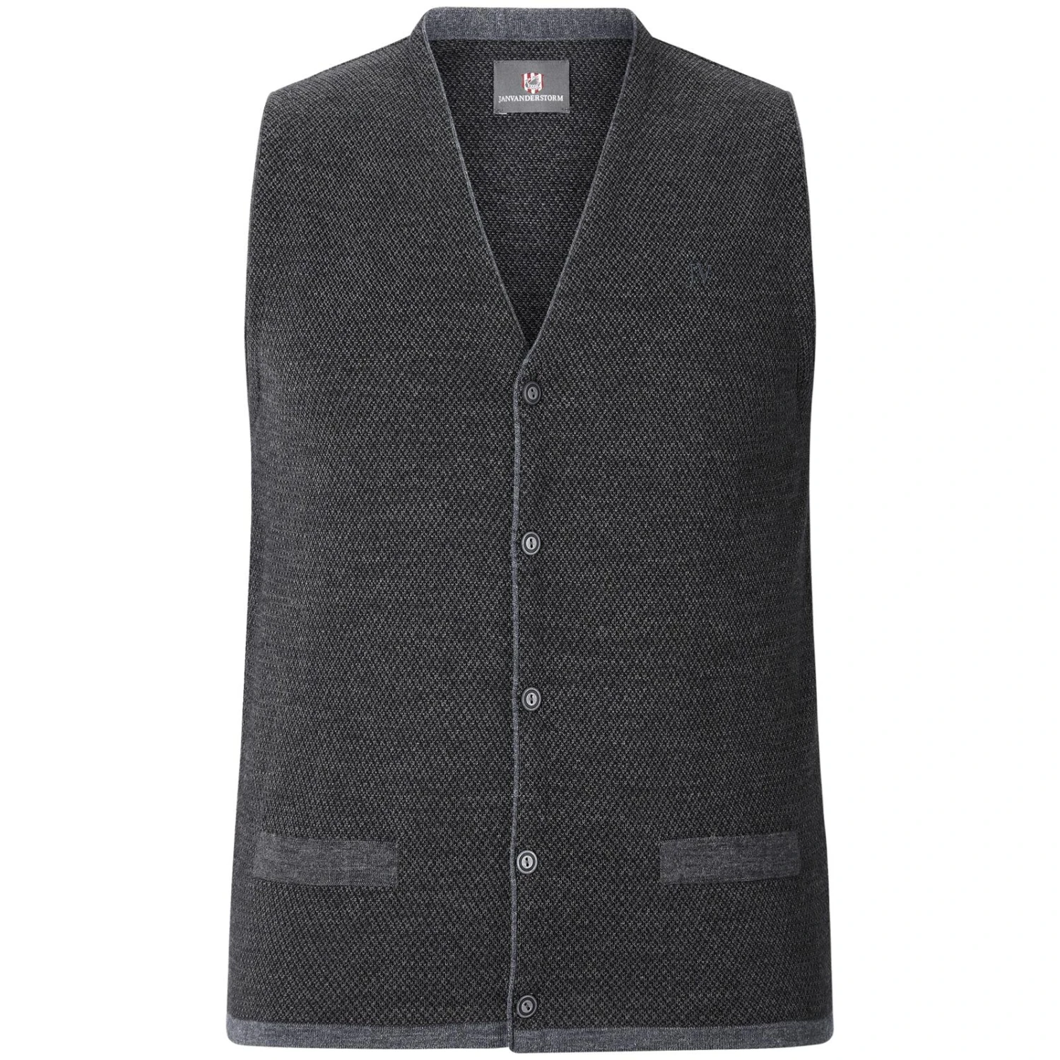 Strickweste TANE Dunkelgrau Gemustert 3 Strickweste TANE Dunkelgrau Gemustert
