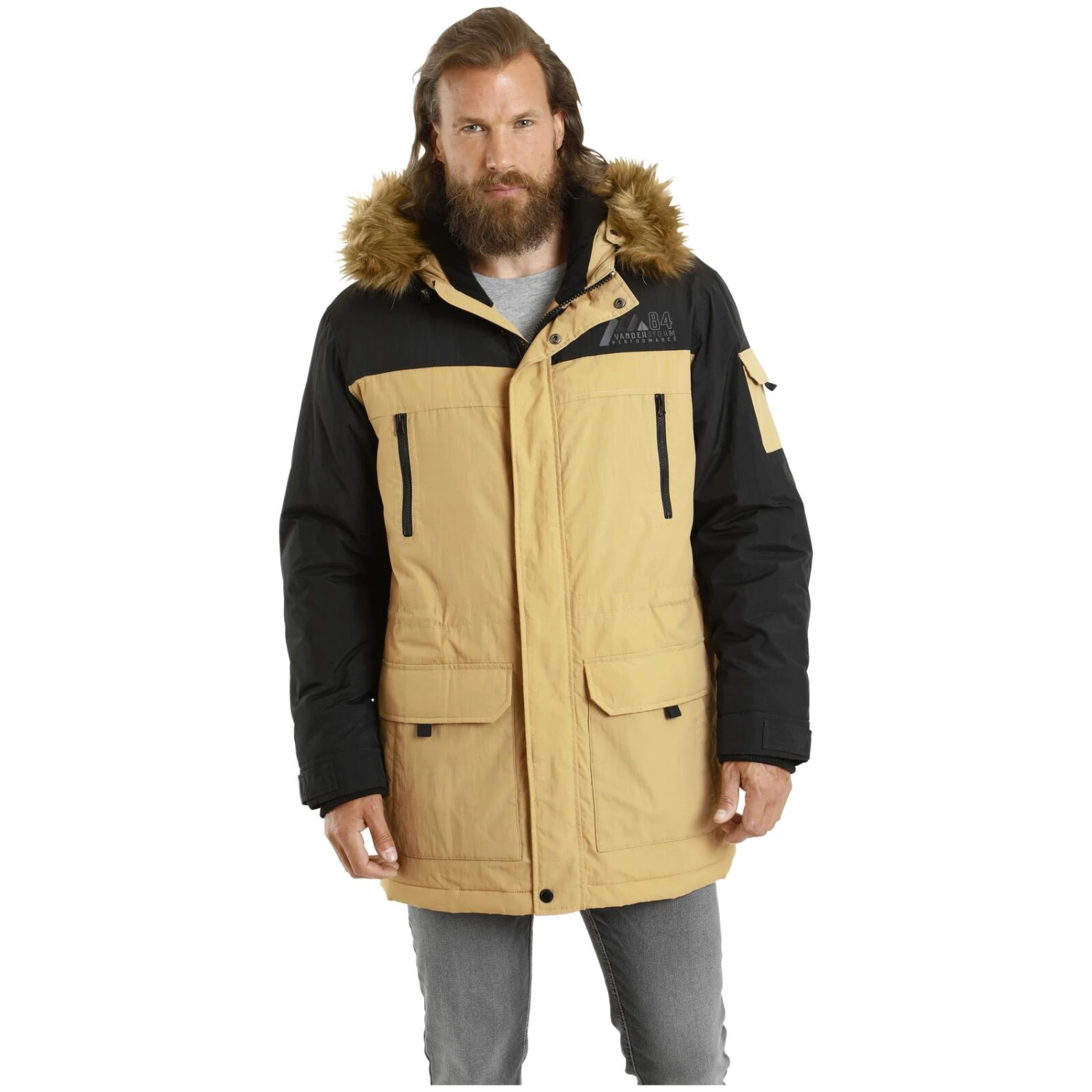 Parka JOKUM Beige Schwarz 4 Parka JOKUM Beige Schwarz – Bild 2