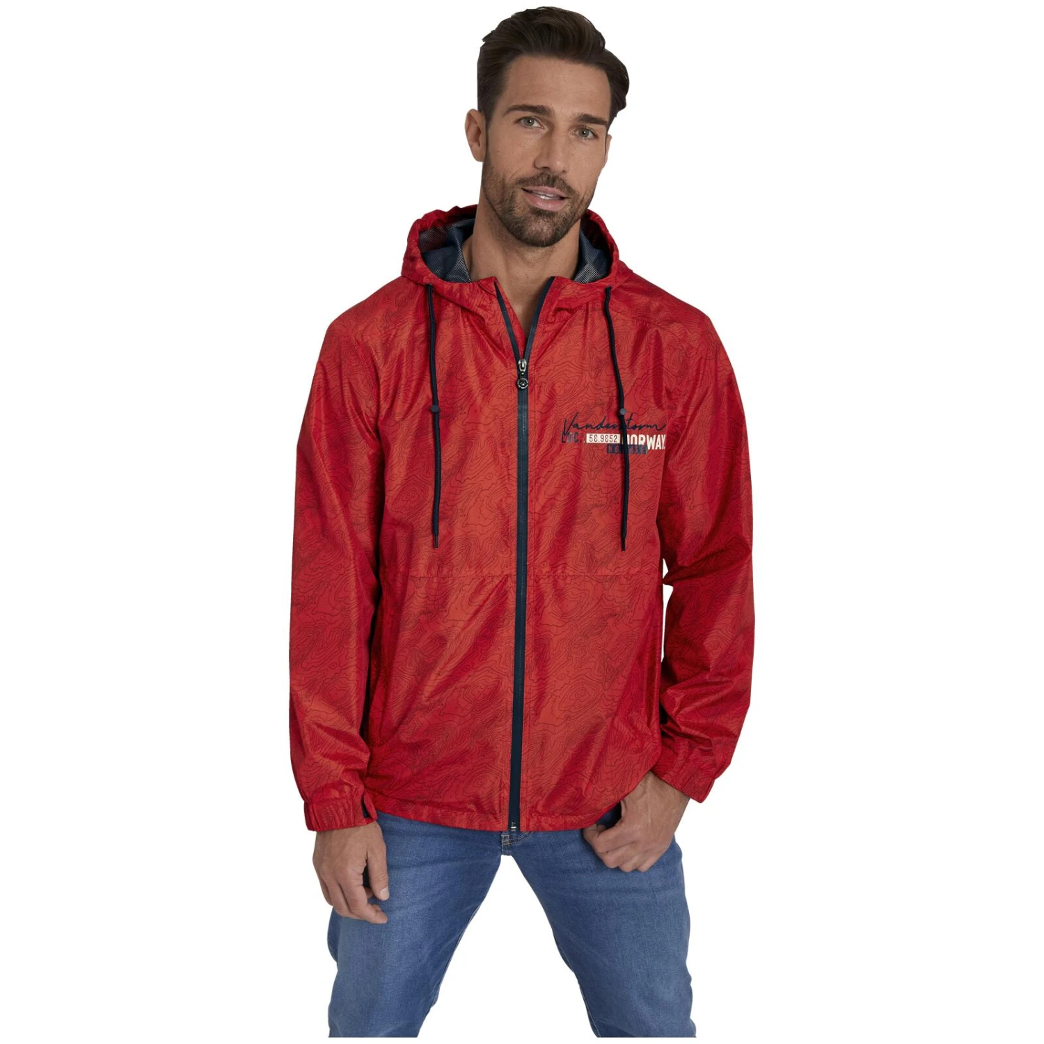 Jacke BENN Rot Bedruckt 4 Jacke BENN Rot Bedruckt – Bild 2