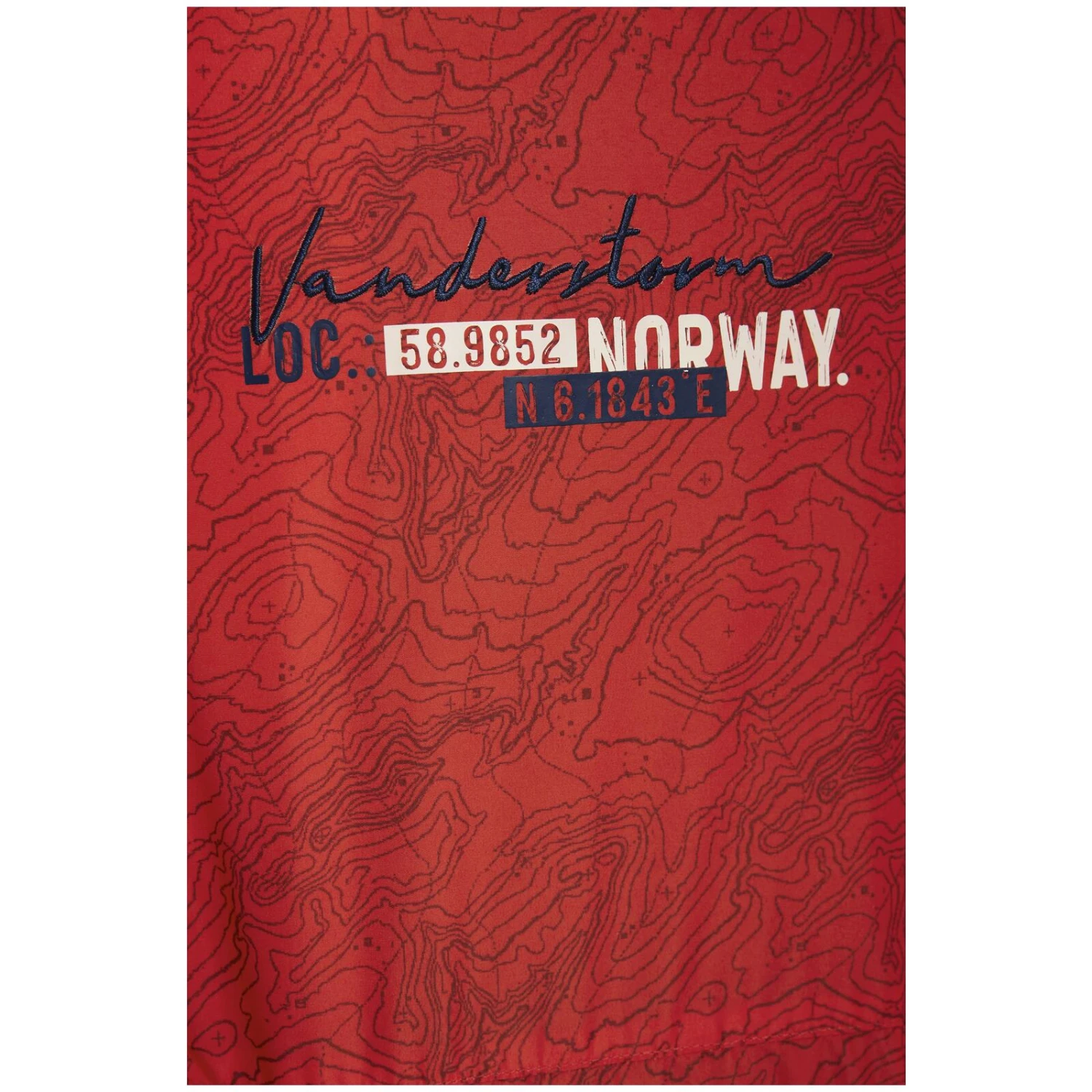 Jacke BENN Rot Bedruckt 7 Jacke BENN Rot Bedruckt – Bild 5