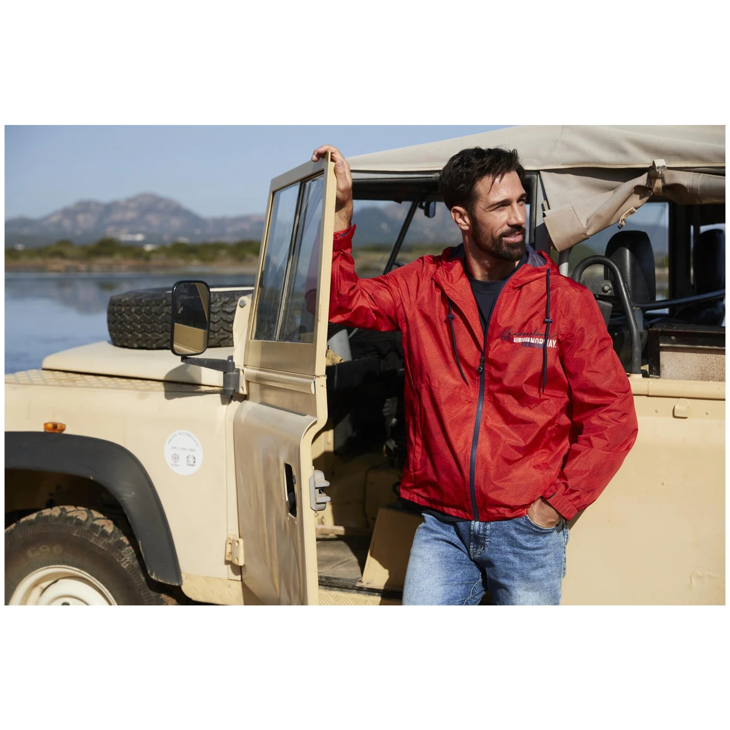 Jacke BENN Rot Bedruckt 11 Jacke BENN Rot Bedruckt – Bild 9