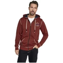 Sweatjacke JOKORA Rot Melange -Warme Kleidung server 2496