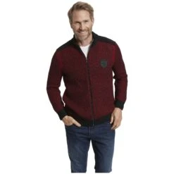 Strickjacke HALSTEN Rot -Warme Kleidung server 2530