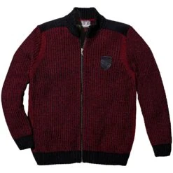 Strickjacke HALSTEN Rot -Warme Kleidung server 2533