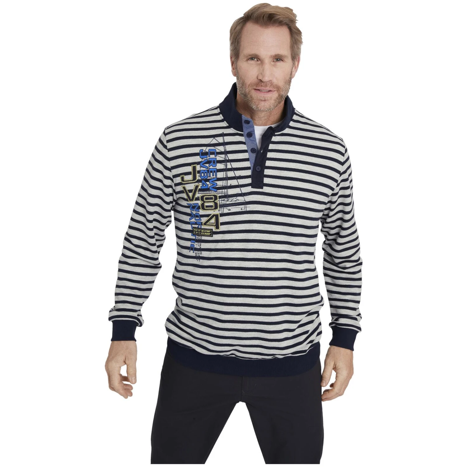 Sweatshirt FARTEIN Dunkelblau Gestreift 4 Sweatshirt FARTEIN Dunkelblau Gestreift – Bild 2