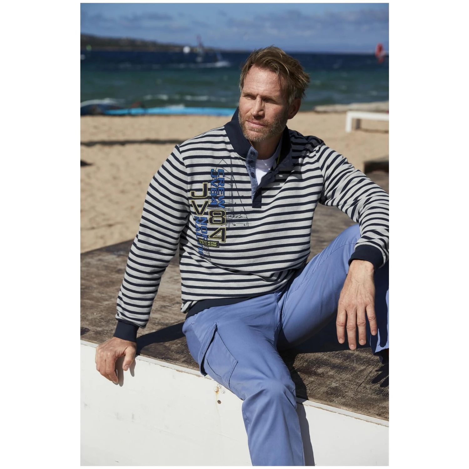 Sweatshirt FARTEIN Dunkelblau Gestreift 9 Sweatshirt FARTEIN Dunkelblau Gestreift – Bild 7