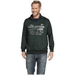 Sweatshirt SVERRE Dunkelgrün Melange -Warme Kleidung server 466
